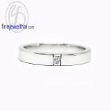 แหวนทองคำขาว แหวนเพชร แหวนคู่ แหวนแต่งงาน แหวนหมั้น - R1005DWG